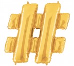 40" Gold HashTag # Balloon